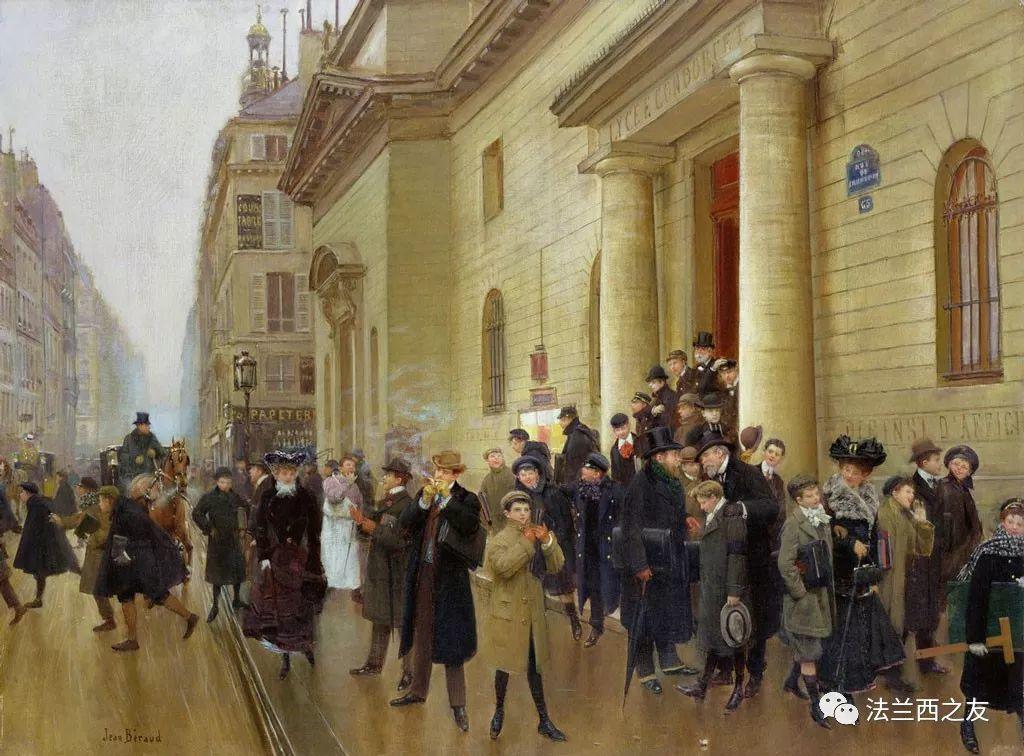 孔多塞高中门口·19世纪油画