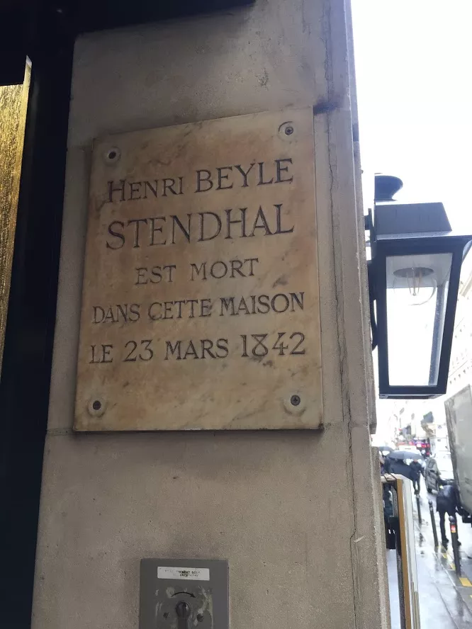 司汤达逝世铭牌