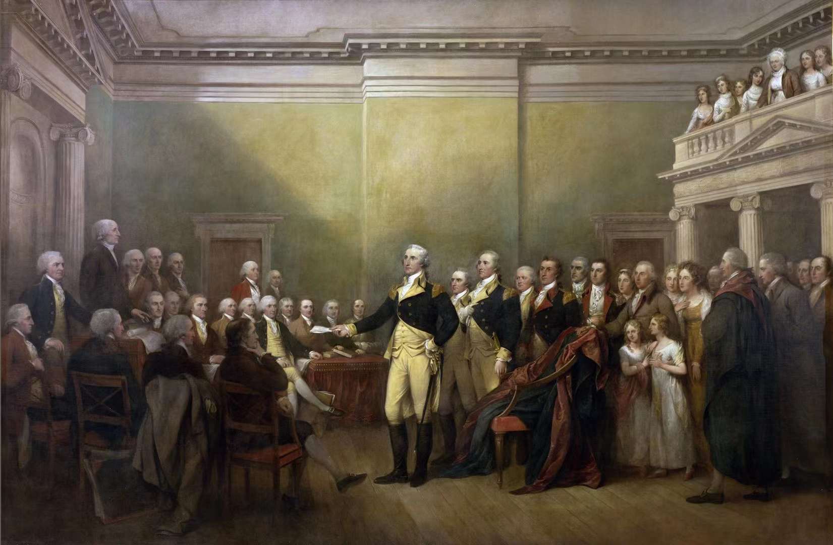 1783年12月23日，华盛顿辞大陆军总司令